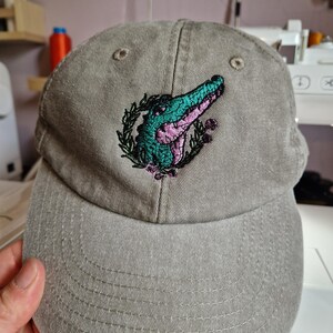 Gorra de cocodrilo bordada: sombrero de cocodrilo estilo vintage imagen 2