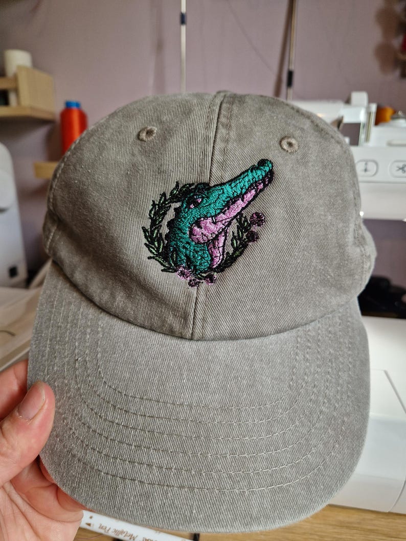 Gorra de cocodrilo bordada: sombrero de cocodrilo estilo vintage imagen 2