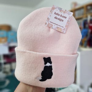 Embroidered Border Collie Beanie: Soft Knit Dog Breed Hat Free Delivery More Colours Animal Embroidery Gift Lovely Cute Funny image 7