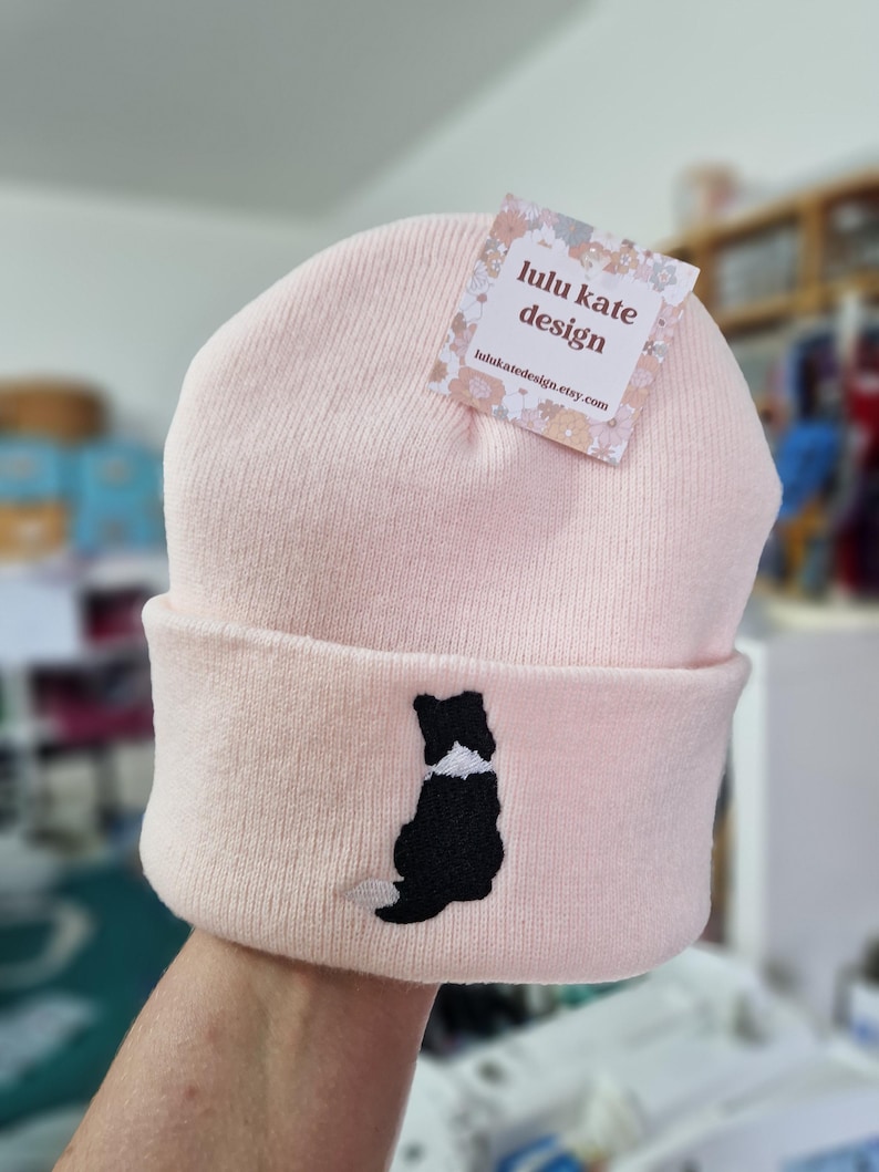 Embroidered Border Collie Beanie: Soft Knit Dog Breed Hat Free Delivery More Colours Animal Embroidery Gift Lovely Cute Funny image 7