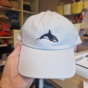 Fun Orca Design Machine Embroidered Vintage Style Cap Available in More Colours - Free Delivery
