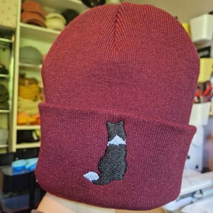 Embroidered Border Collie Beanie: Soft Knit Dog Breed Hat Free Delivery More Colours Animal Embroidery Gift Lovely Cute Funny image 6