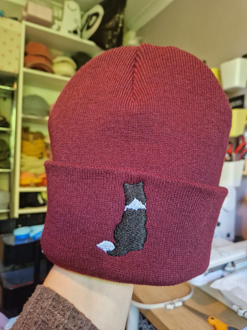 Embroidered Border Collie Beanie: Soft Knit Dog Breed Hat Free Delivery More Colours Animal Embroidery Gift Lovely Cute Funny image 6