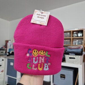 Lovely cool Aunty club embroidered beanie - hat free delivery more colours gift embroidery present birthday cute aunt auntie retro image 3