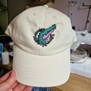 Gorra de cocodrilo bordada: sombrero de cocodrilo estilo vintage imagen 1