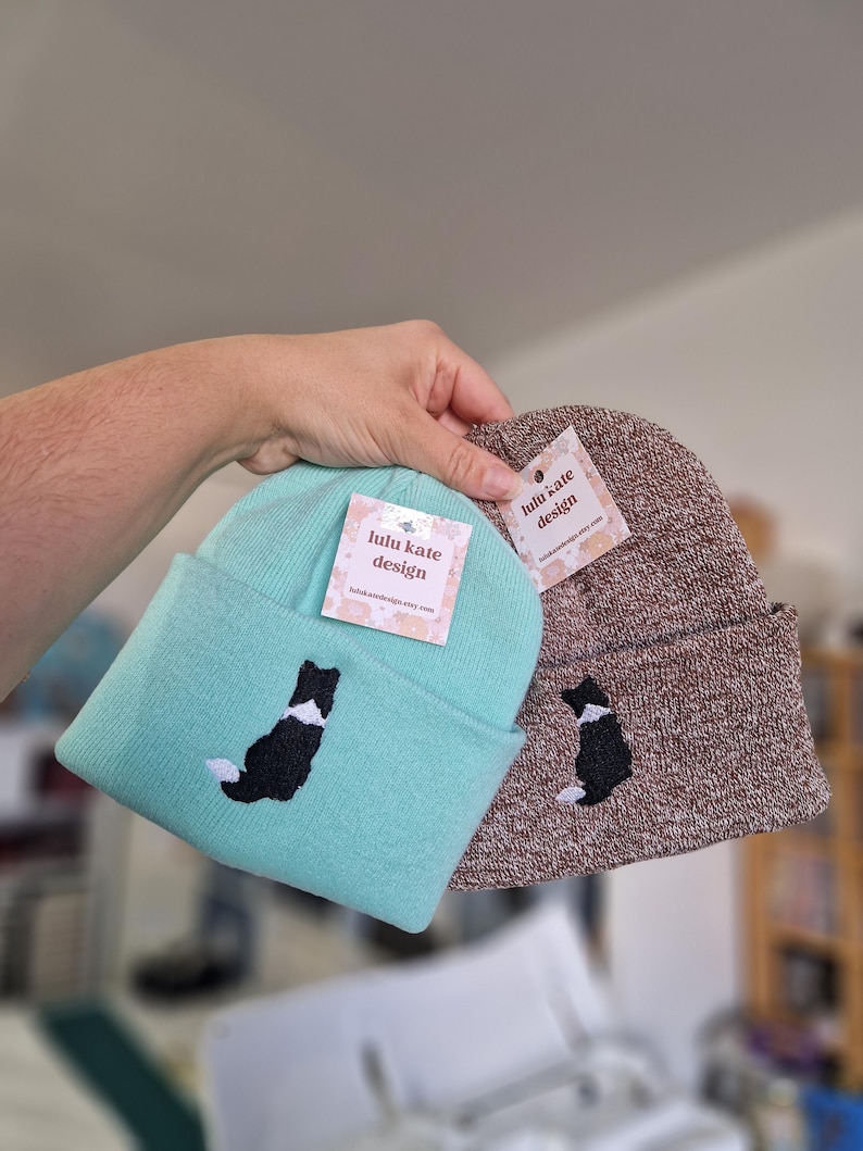Embroidered Border Collie Beanie: Soft Knit Dog Breed Hat Free Delivery More Colours Animal Embroidery Gift Lovely Cute Funny image 2