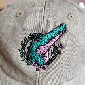 Gorra de cocodrilo bordada: sombrero de cocodrilo estilo vintage imagen 3