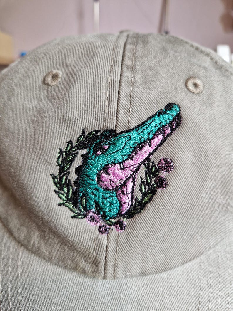 Gorra de cocodrilo bordada: sombrero de cocodrilo estilo vintage imagen 3