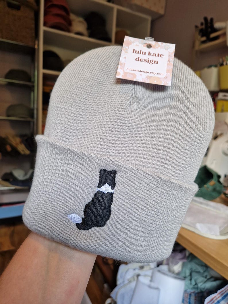 Embroidered Border Collie Beanie: Soft Knit Dog Breed Hat Free Delivery More Colours Animal Embroidery Gift Lovely Cute Funny image 8