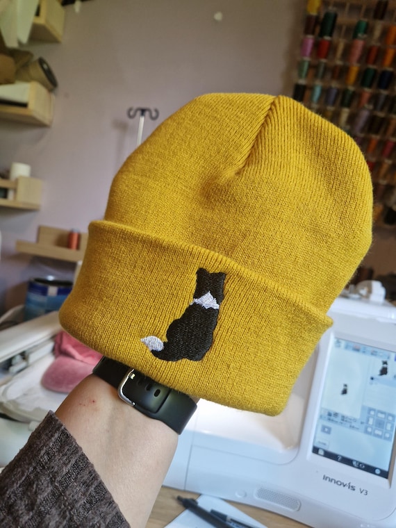 Embroidered Border Collie Beanie: Soft Knit Dog Breed Hat Free Delivery More Colours Animal Embroidery Gift Lovely Cute Funny