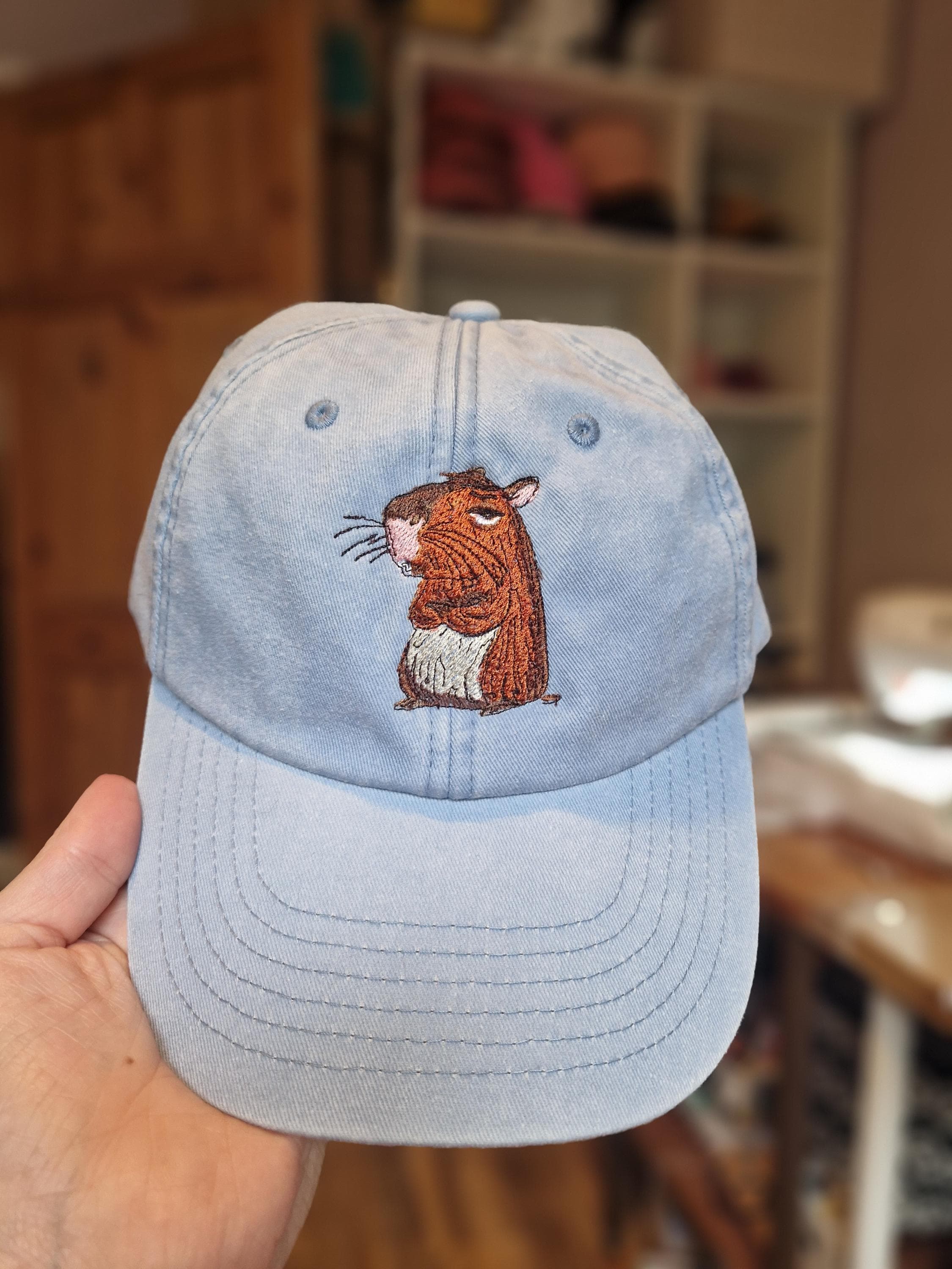 Embroidered Capybara Cap: Vintage Style Cotton Twill Hat - Etsy
