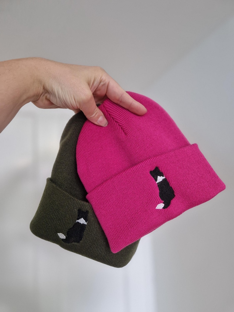 Embroidered Border Collie Beanie: Soft Knit Dog Breed Hat Free Delivery More Colours Animal Embroidery Gift Lovely Cute Funny image 10