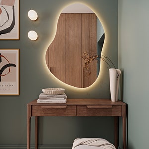 Espejo De Lavabo De Dormitorio De Baño Asimétrico, Espejo Decorativo Led, Espejo Led, Espejo Irregular, Espejo Decorativo Moderno De Pared imagen 6