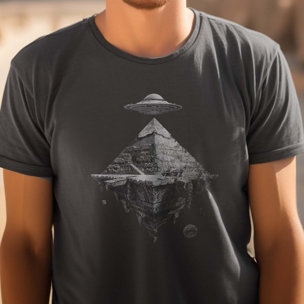 Mysteriöses Pyramiden T Shirt | Pharaonisches UFO Shirt | Außerirdisches Ägypten Alien Sci-Fi Geschenk | Antike Aliens