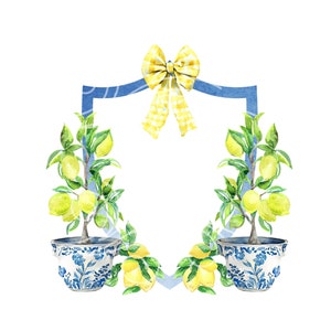 Chinoiserie Lemon Tree Crest PNG-illustraties - commercieel gebruik