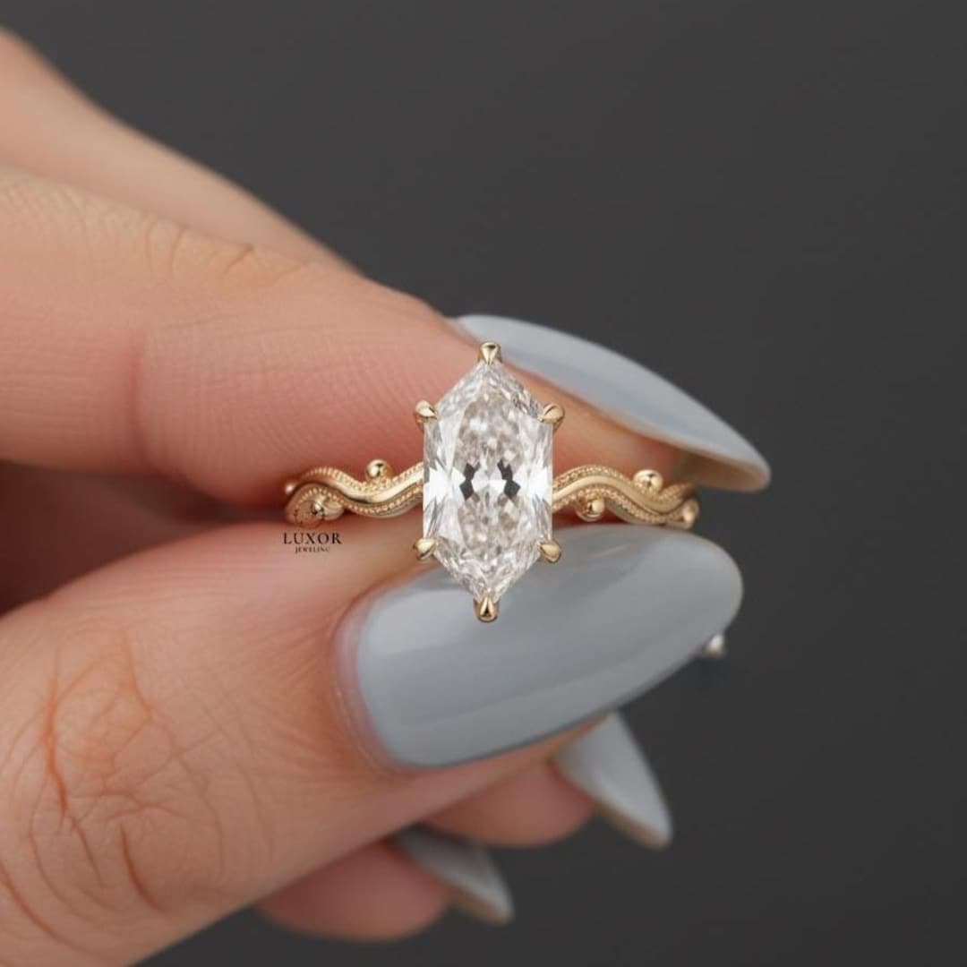 Dutch Marquise Cut Lab Grown Diamond Engagement Ring, Solitaire Wedding ...