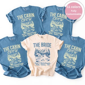 Custom Camp Bachelorette Shirt, The Cabin Crew Hiking Bridal Party Shirt, Mountain Bride Shirt. Lake Bachelorette, Camp Themed Bach Party