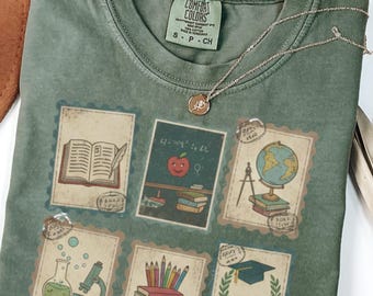 Comfort Colors Teacher Stamp Shirt, Vintage Teacher Stamps Shirt