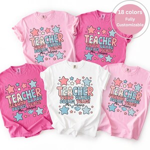 Custom Teacher Dream Team Shirts, Personalized Teacher Name tshirts, Comfort Colors Customized Matching School t-shirts, First Day Of School