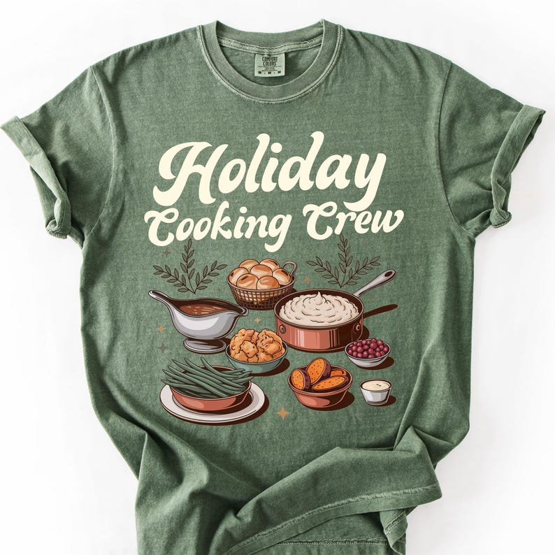 Chemise pour équipe de cuisine des fêtes Comfort Colors, chemise pour équipe de cuisine pour Thanksgiving, chemise pour équipe de cuisine de Noël, t-shirt pour équipe de cuisine pour les fêtes de groupe Moss