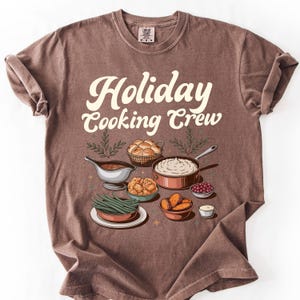 Chemise pour équipe de cuisine des fêtes Comfort Colors, chemise pour équipe de cuisine pour Thanksgiving, chemise pour équipe de cuisine de Noël, t-shirt pour équipe de cuisine pour les fêtes de groupe Espresso