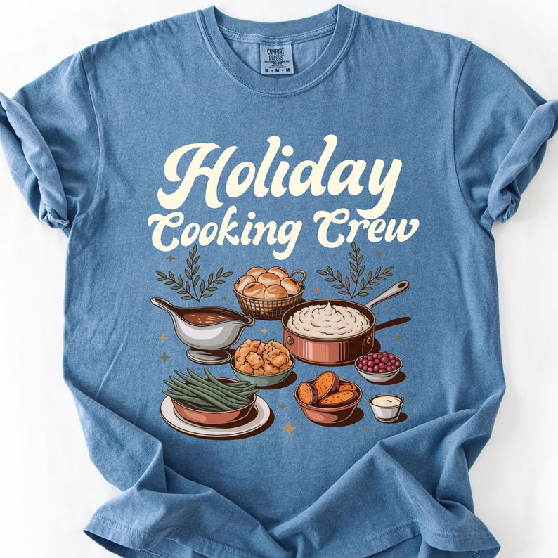 Chemise pour équipe de cuisine des fêtes Comfort Colors, chemise pour équipe de cuisine pour Thanksgiving, chemise pour équipe de cuisine de Noël, t-shirt pour équipe de cuisine pour les fêtes de groupe Blue Jean