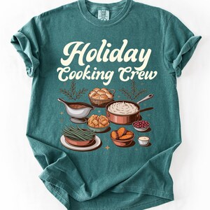 Chemise pour équipe de cuisine des fêtes Comfort Colors, chemise pour équipe de cuisine pour Thanksgiving, chemise pour équipe de cuisine de Noël, t-shirt pour équipe de cuisine pour les fêtes de groupe Blue Spruce