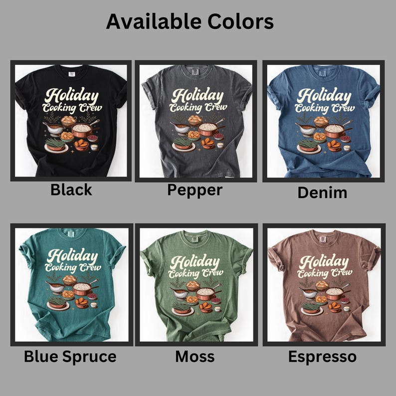 Chemise pour équipe de cuisine des fêtes Comfort Colors, chemise pour équipe de cuisine pour Thanksgiving, chemise pour équipe de cuisine de Noël, t-shirt pour équipe de cuisine pour les fêtes de groupe image 5