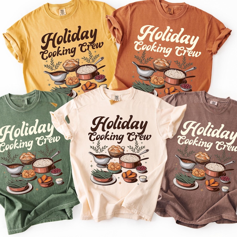 Chemise pour équipe de cuisine des fêtes Comfort Colors, chemise pour équipe de cuisine pour Thanksgiving, chemise pour équipe de cuisine de Noël, t-shirt pour équipe de cuisine pour les fêtes de groupe image 1