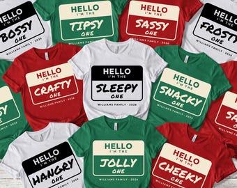 Camisetas familiares divertidas personalizadas, camisetas divertidas para reuniones familiares, pijamas a juego.