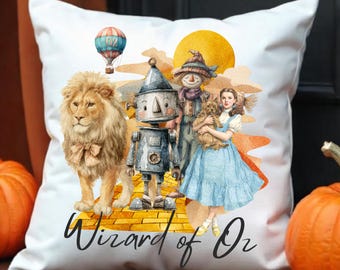 Vintage Wizard of Oz Throw Pillow, Classic Literature Gift, Unique Home Decor, Bookish Gift