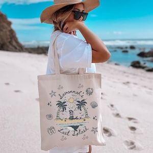 Personalized Last Splash Mermaid Bachelorette Tote, Bachelorette Beach Totes, Last Toast on the Coast, Bridal Shower Party Gifts