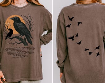 Comfort Colors Edgar Allan Poe Raven Shirt: Gothic Dark Academia Tee