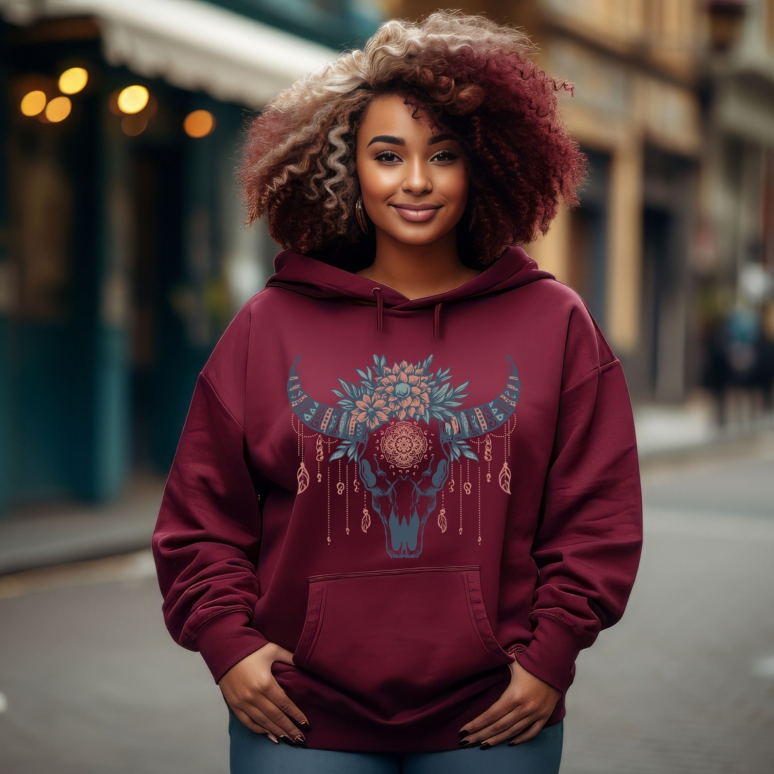 Boho Cow Skull  T-shirt main image 1