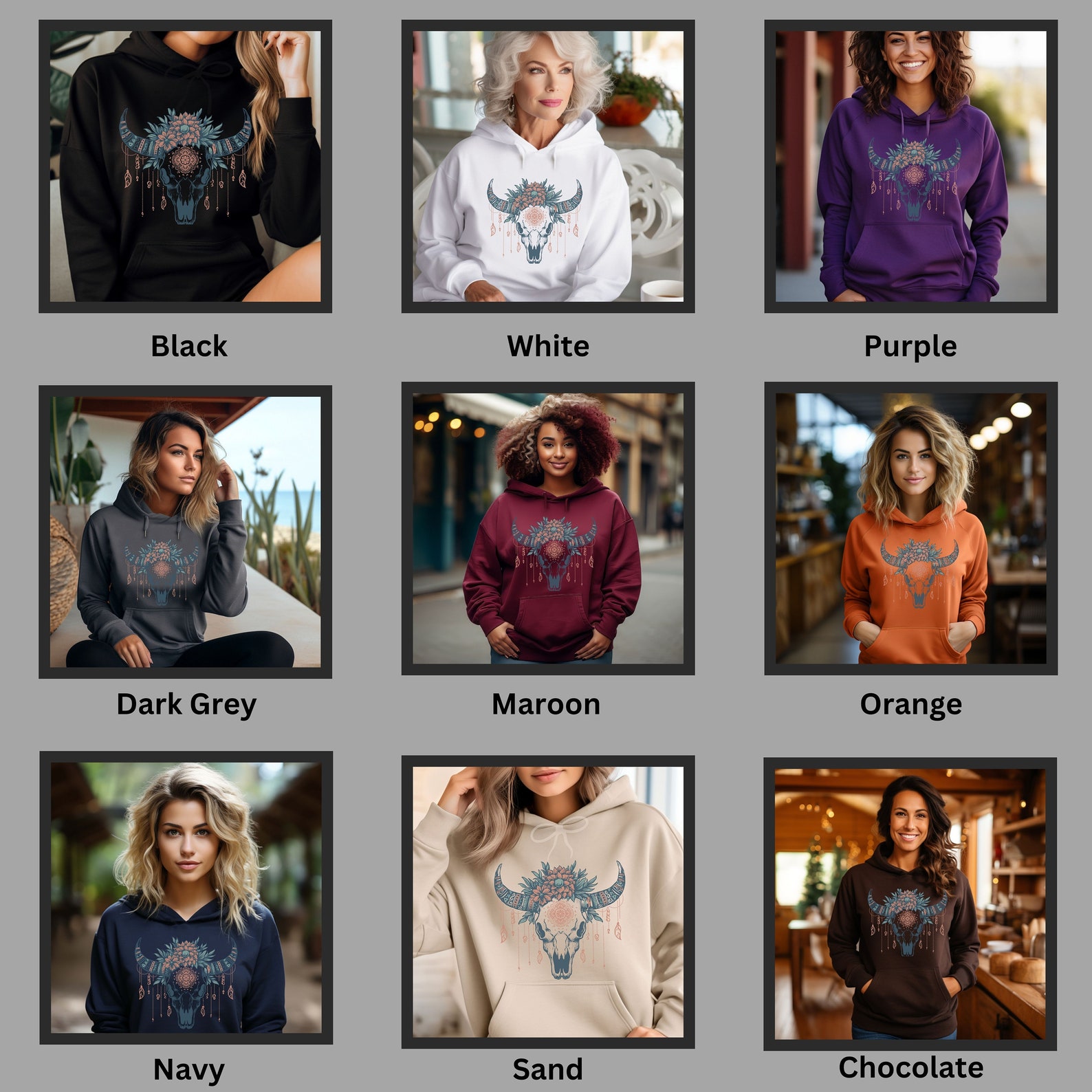 Boho Cow Skull  T-shirt main image 0