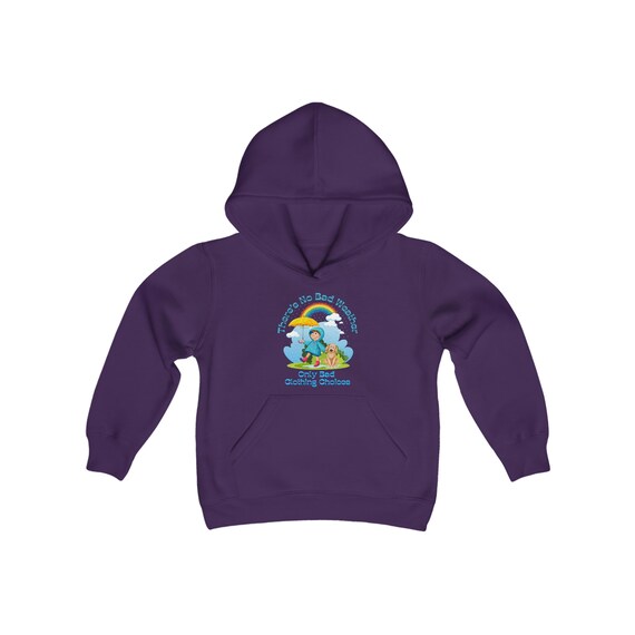 Kids Hoodie no Bad Weather Only Bad Clothing Choices Funny Outdoor Attitude Apparel Etsy UK