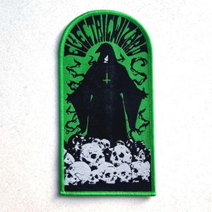 ELECTRIC WIZARD - (Green Border) Woven Patch - stoner doom metal Dopethrone