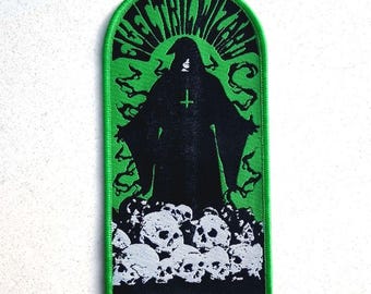 ELECTRIC WIZARD - (Green Border) Woven Patch - stoner doom metal Dopethrone