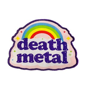 DEATH METAL - Rainbow - Vävd lapp - Lila glitterkant