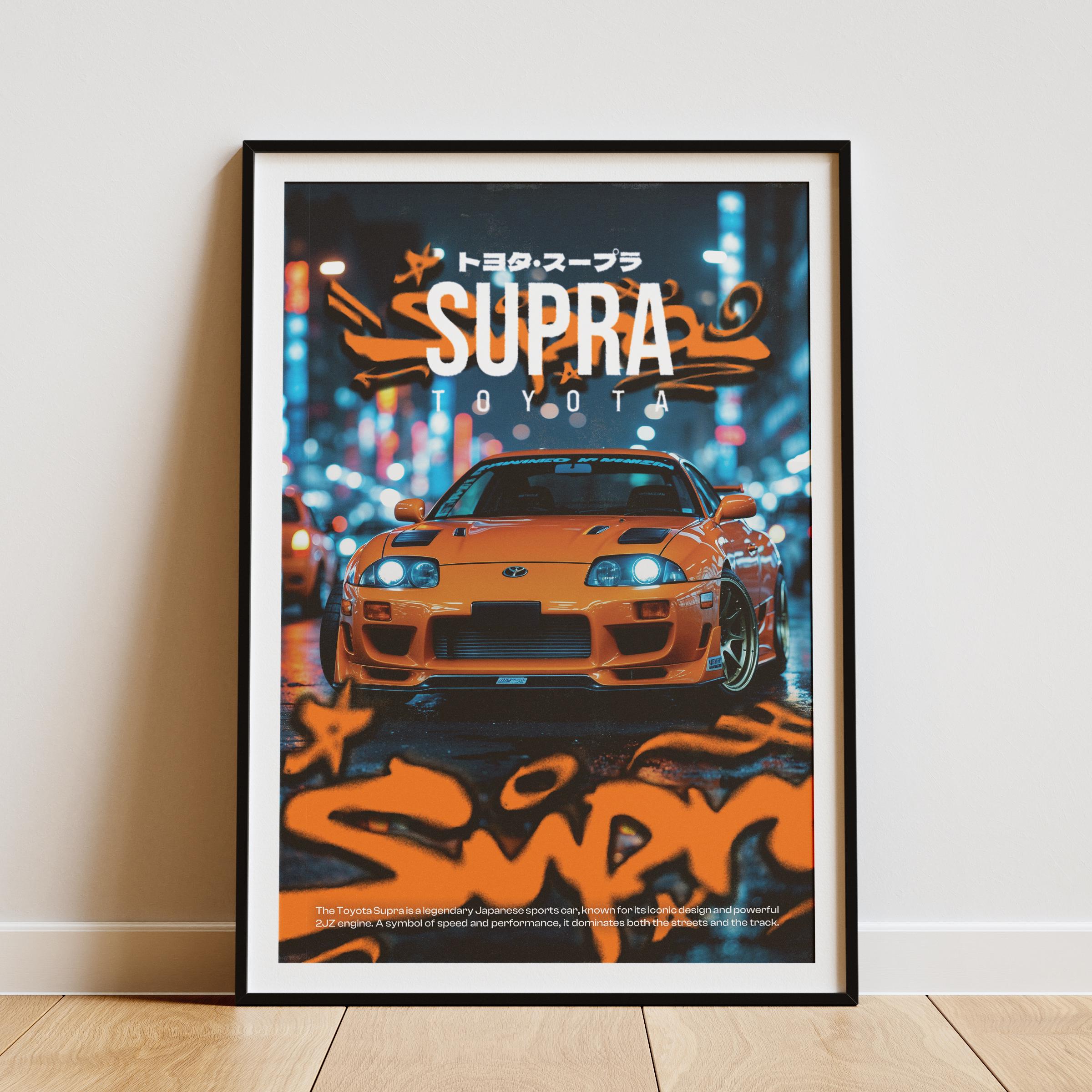 sho→taポスター Toyota Supra Digital Car Poster, Japanese Sports Car Print, Tuner