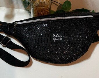 Black crocodile belt bag J.O Paris