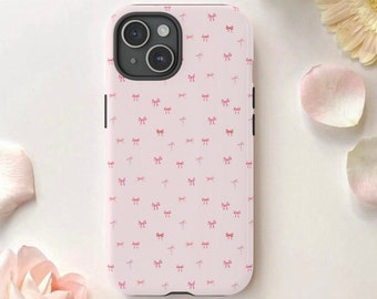 Coquette Phone Case Pink Bow Coquette Decor Cute Phone Case Bow Ribbon Girly Phone Case Coquette I Phone Case Kawaii Phone Case Trendy Pink