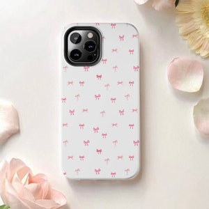 Custom Coquette Phone Case Pink Bow Coquette Decor Cute Phone Case Bow Ribbon Girly Phone Case Coquette iPhone Case Phone Case Trendy Pink image 3