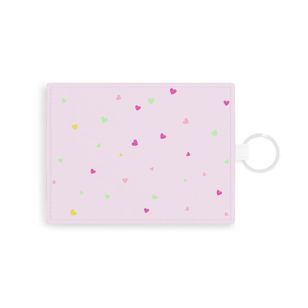 Heart Confetti Card Wallet, Pink Card Holder, Pink Card Wallet, Wallet