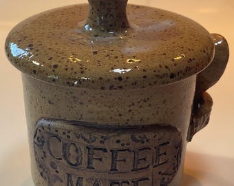 Ceramic Lidded Coffee Mate Canister with Spoon