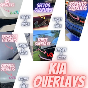 Kia Emblem Overlays (Front & Back) K5/Sportage/EV6/EV9/Forte/Stinger/Soul/Carnival/Sorento/Telluride and more | (2022-2024)
