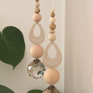 Sonnenfänger Beige/Braun Erdtöne * Suncatcher * Geschenkidee Muttertag/Ostern * Sonnenkristall * Frühlingsdeko * Wanddeko *Fensterdeko