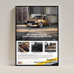 Opel Kadett D Poster Advertising &#39;&#39;The Youngest of Opel&#39;&#39;