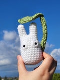 White Forest Spirit with Posable Leaf Crocheted Doll