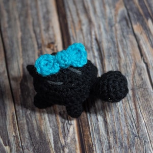 Crochet Black Turtle with Candy Doll